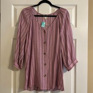 NWT Perch by Blu Pepper 3/4 Sleeve Tunic Top